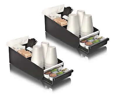 2 Pack Condiment Storage Organizer W/ K-Cup Single Serve Coffee Pod DrawerBlack • $20.40
