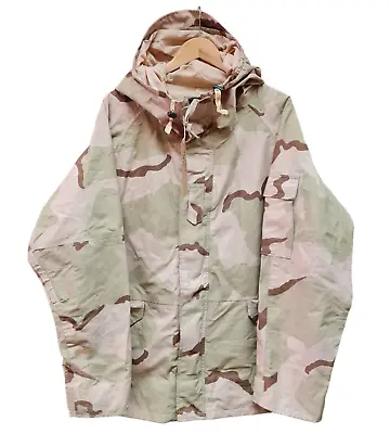 Genuine US Army Tri Colour Desert Camo Gore-Tex ECWCS Parka Jacket XL Reg #10 • £109.95