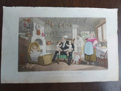 £6.50 • Buy Aquatint Print - 1821 Dr Syntax Turn'd Nurse T Rowlandson