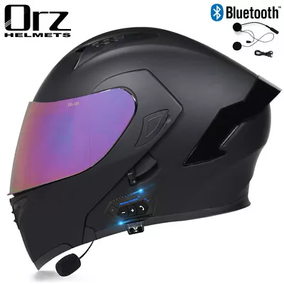 DOT Modular Motorcycle Bluetooth Helmet Full Face Dual Visor Flip Up Moto Helmet • $112.79