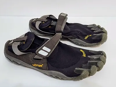 VIBRAM Five Fingers TrekSport Men Sz US 9 EU 42 Black Minimalist Shoes M4485 • $59.95