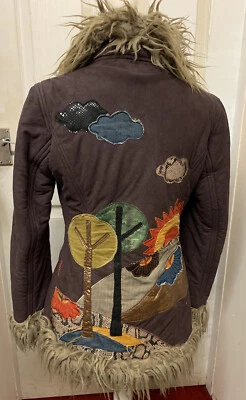 £250 • Buy Vintage 90s Y2K Miss Sixty Afghan Coat Penny Lane Hippy Boho S