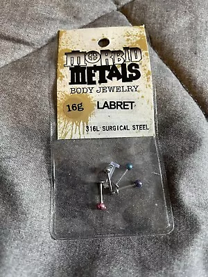 Morbid Metals 16g Labret Body Jewelry - 5 Piece Set - 316L Surgical Steel • $9.99