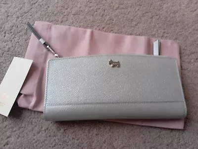 £20 • Buy Radley BNWT Hampstead Large Leather Bifold Silver Curved Purse