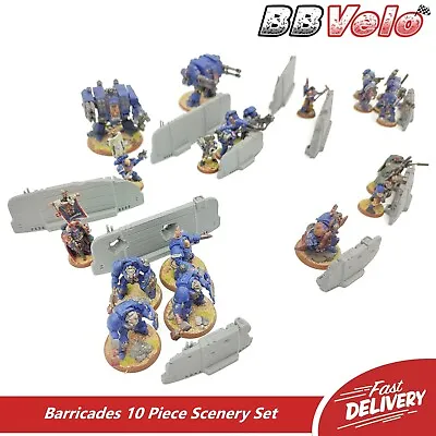 10PCS SCENERY SET BARRICADES Walls Terrain Wargames Warhammer 40K Games Workshop • £9.99