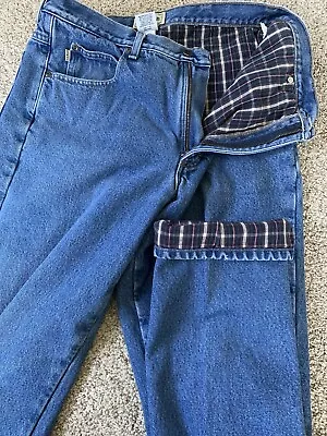 L.L. Bean Men's Jeans Medium Wash Flannel Lined Denim Classic Fit Blue Sz 35x32 • $20