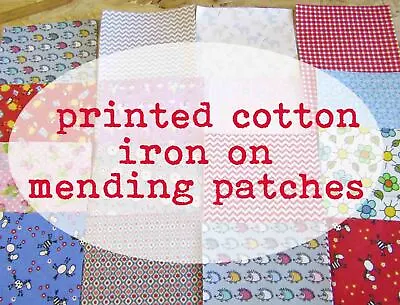 £2.15 • Buy Pattern Iron On Mending Patches Cotton Patches Iron-on Fabric Self-adhesive Fix
