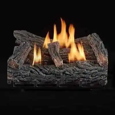 Duluth Forge Ventless Gas Fireplace Log Set 22  Thermostat Control Winter Oak • $265.01