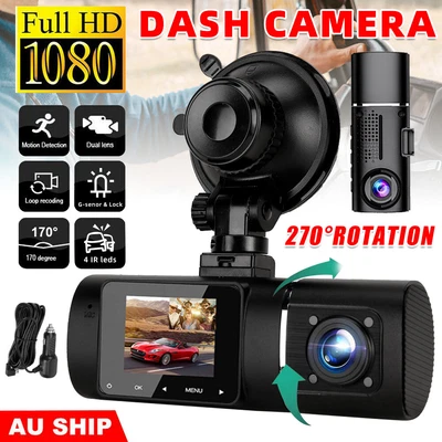 $68.95 • Buy 1080P Dash Camera Car DVR Full HD Dual Len IR Night Vision Video Recorder Cam AU