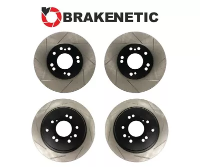 F&R BRAKENETIC Premium SS Slot Brake Rotors 30mm Z32 300ZX Conversion 4/5LUG • $487.70