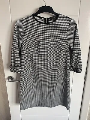 £6 • Buy Primark Size 10 Check Black And White Check Shift Dress Work 3/4 Sleeve Autumn