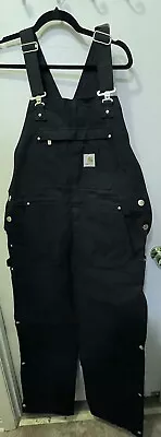 Carhartt Insulated Bib Overalls OR4393-M Loose Fit  Men’s M Black NEW! FREE SHIP • $69