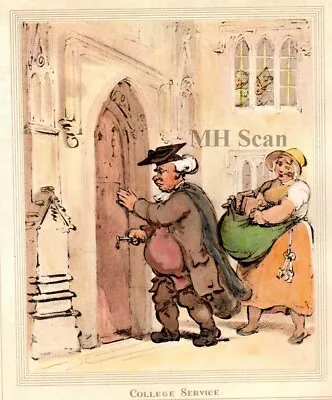 £12.50 • Buy Thomas ROWLANDSON College Service Oxford University Antique Print C1905