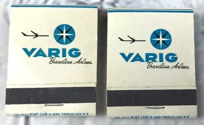 Vintage Matchbook Cover Lot Of 2 Varig Brazilian Airline Unstruck Defunct  • $6.99