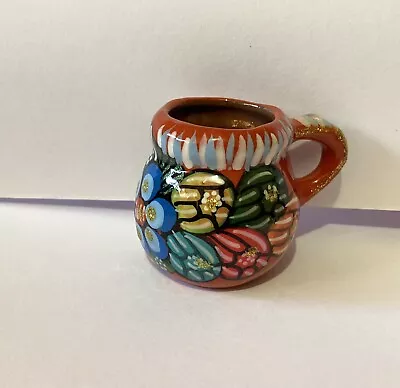 Miniature Jarrito De Barro Mexican Hand Painted Clay Pot Jar 2” Decor Mexico • $7.99
