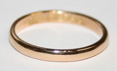 Antique Fine 22ct Gold Ladies Wedding Ring 2.5mm Size L 1/2 Circa 1904/05 • £229