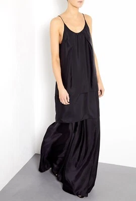 Acne Studios Satya Long PSS2013 Dress Black Silk Size 36 • £145