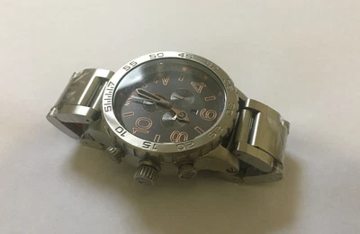 £160 • Buy Nixon Men's 51-30 Grey Rose Gold Stainless Steel Chronograph Watch