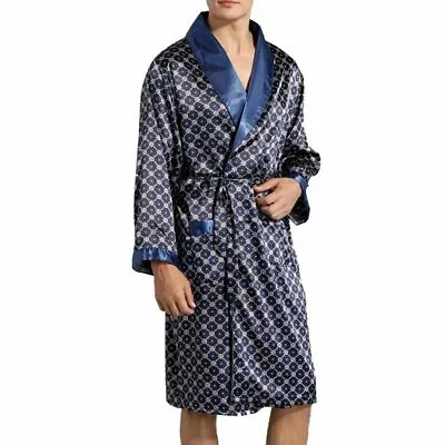 SILKPEACE 2nd Item FREE SHIP Men's Silk Satin Robe Pajama Bath Robe Loungewear • $19.78