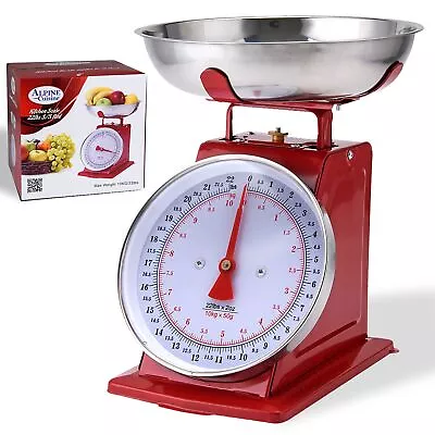 Alpine Cuisine Analog Kitchen Scale Red - Mechanical Kitchen Weighing Food Scale • $39.99