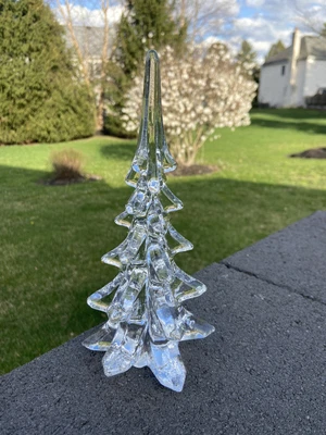 $55 • Buy Vintage Crystal Glass Christmas Tree 8.7” Tall & Weight 20 Oz