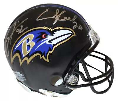 Ray Lewis & Ed Reed Signed Baltimore Ravens VSR4 Mini Helmet Beckett 38887 • $299.99