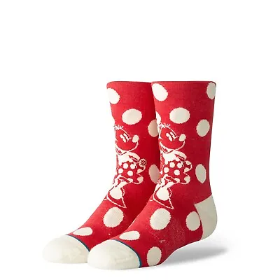 Stance Disney Minnie Mouse Crew Socks Kids Socks Size M 11-1 Red Polka Dot • $12.95