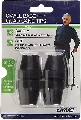 Drive Cane Tips 1/2  Metal Reinforced 4 Ct Black (RTL 10320BKB) • $11.95