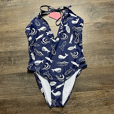 NEW Maternity Blue & White Fish Swim Suit One Piece ((size XL)) BNWT • $20