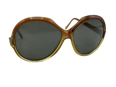 Vintage American Optical Brown Geometric Sunglasses Womans Retro Bug Lense • $41.03