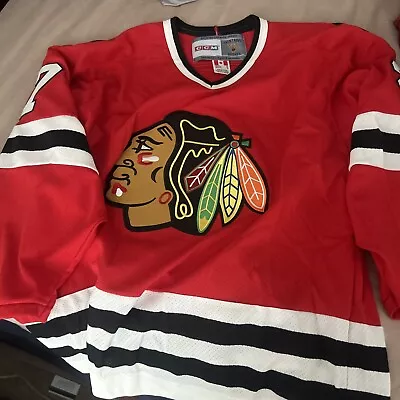 Chicago Blackhawks Jeremy Roenick Vintage Ccm Air Knit Nhl Hockey Jersey • $50