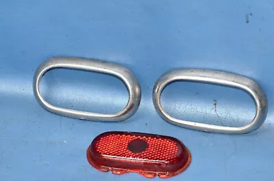 Vtg 1942-48 Ford Tail Light Lens Bezel Trim LH RH Trims OEM Stimsonite Glass • $55