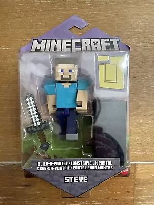 Minecraft Build-A-Portal Steve Action Figure [Blue Shirt] Mattel NEW • $11.79