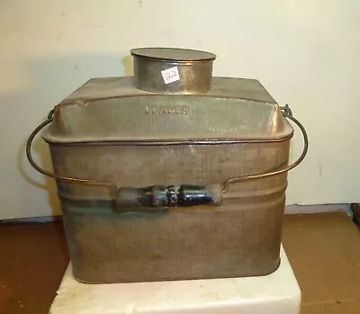 #22 Early Marked Leader +initials Tinware Miners Railroad Lunch Pail 10 1/2”t. • $39.99