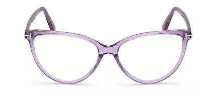 TOM FORD FT5743-B 078 Shiny Transparent Lilac 57mm Eyeglasses **Missing Demos** • $220