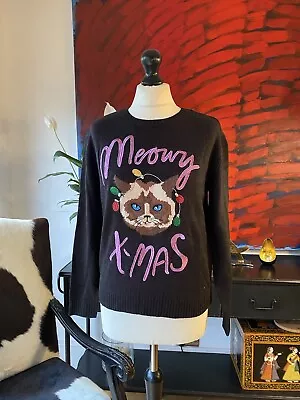 Funky Christmas Jumper Women’s Size XS Cat Meowy X-mad • $31.07