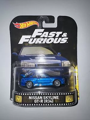 HOT WHEELS RETRO ENTERTAINMENT Fast & Furious Nissan Skyline GT-R R34 • $30