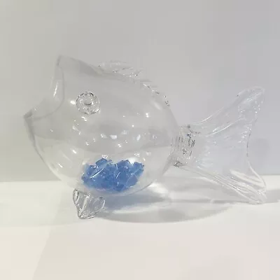 Lou Michel Cie Hand Blown Art Glass Fish Shaped Bowl/Aquarium  Home Decor 13” • £72.32