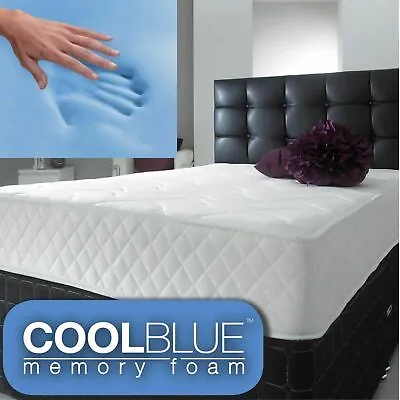 £74.95 • Buy Luxury Coolblue Quilted Memory Foam Mattress - 3ft 4ft6 DOUBLE 5ft King Mattress