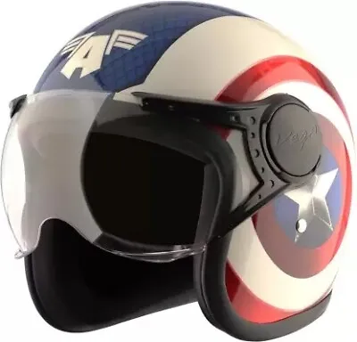 VEGA Jet Marvel Captain America Edition Open Face Motorcycle Helmet • $60