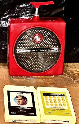 Panasonic National RQ-8 8 Track Tape Player Red Tested& 2- Elvis 8 Track • $80