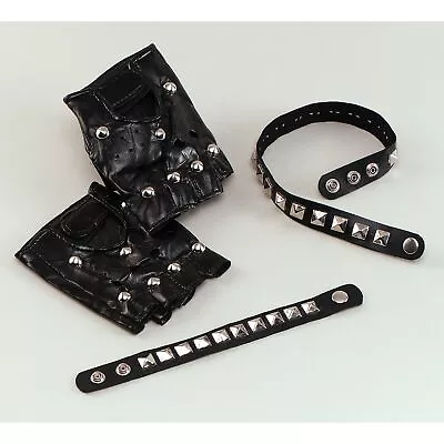 Rubies Studded Wristband 1980s 80's Punk Adults Fancy Dress • £3.59