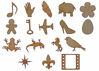 £1.50 • Buy Laser Cut Medium Wooden MDF Craft Shapes Blanks MULTIPLE DESIGNS
