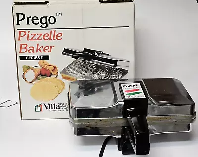 Villaware Prego Pizzelle Cookie Baker Maker Chrome Series II Model 3600 In Box • $32.99