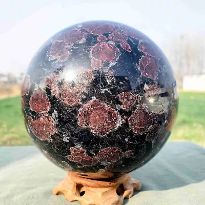 9.96LB Natural Firework Red Garnet Quartz Polished Sphere Crystal Ball Healing • $7.50