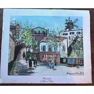 Vintage Canvas Litho Reprint D.A.C. Montmartre - Maurice Utrillo • $15