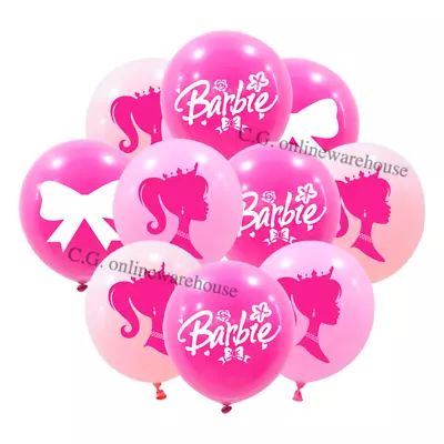 New Barbie  Theme  12 Inch Latex Balloons  Set 10pcs 30cm • $6.90