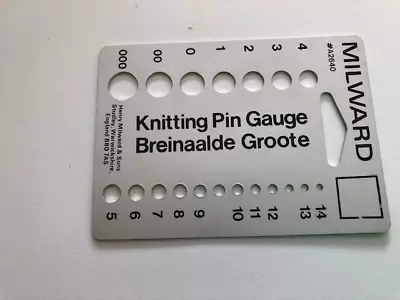 Vintage Milward Knitting Pin Needle Gauge Made In England • $9.65