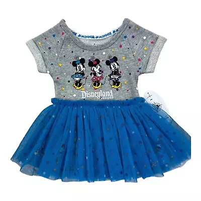 Disney Parks Baby Girls Tutu Dress Gray Snap Bodysuit Minnie Mouse Newborn New • $20.99