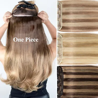 $35 • Buy Invisible One Piece Clip In 100% Real Remy Human Hair Extensions 3/4Full Head US